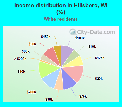 Income distribution in Hillsboro, WI (%)
