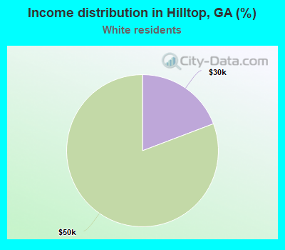 Income distribution in Hilltop, GA (%)