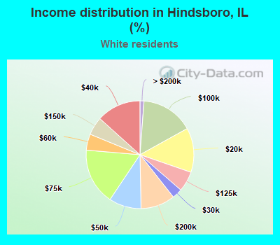 Income distribution in Hindsboro, IL (%)