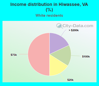Income distribution in Hiwassee, VA (%)