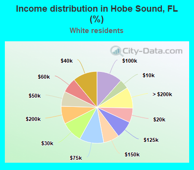 Income distribution in Hobe Sound, FL (%)