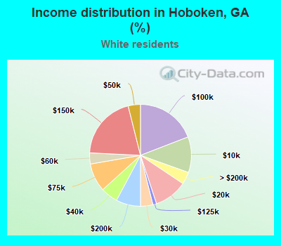 Income distribution in Hoboken, GA (%)