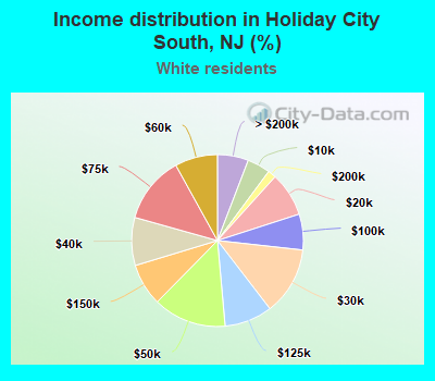 Income distribution in Holiday City South, NJ (%)