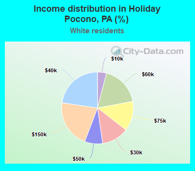 Income distribution in Holiday Pocono, PA (%)