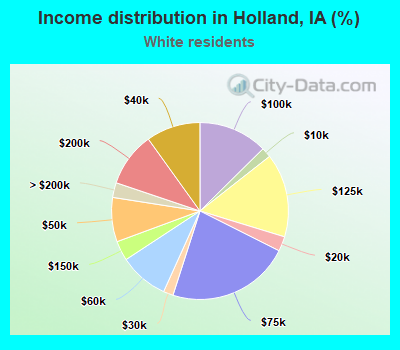 Income distribution in Holland, IA (%)