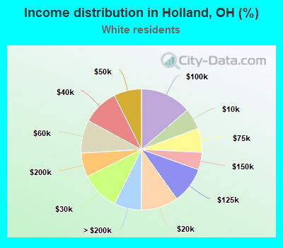 Income distribution in Holland, OH (%)