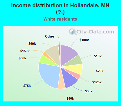 Income distribution in Hollandale, MN (%)