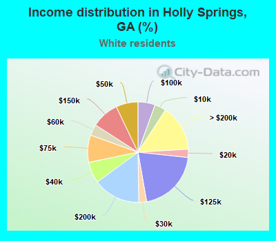 Income distribution in Holly Springs, GA (%)