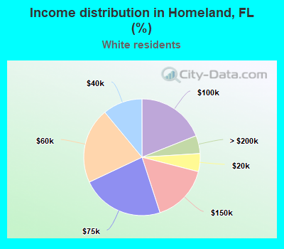 Income distribution in Homeland, FL (%)