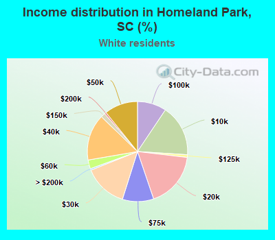 Income distribution in Homeland Park, SC (%)