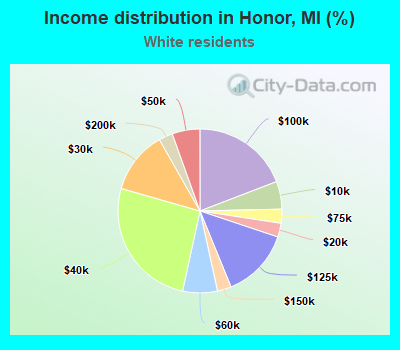 Income distribution in Honor, MI (%)