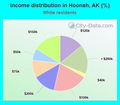 Income distribution in Hoonah, AK (%)