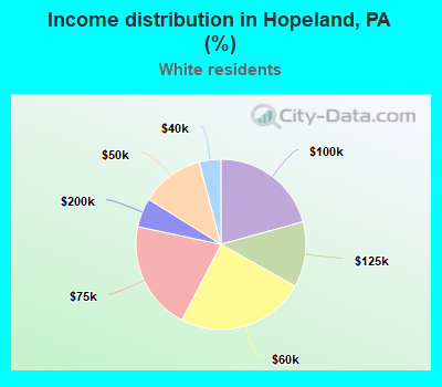 Income distribution in Hopeland, PA (%)