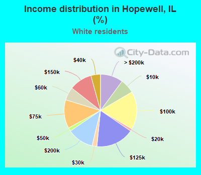 Income distribution in Hopewell, IL (%)