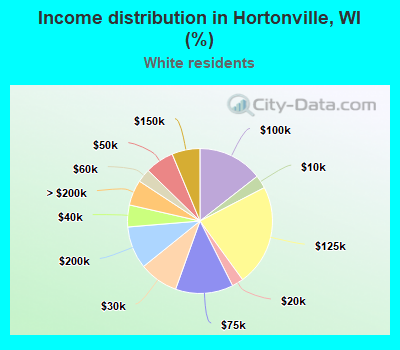 Income distribution in Hortonville, WI (%)