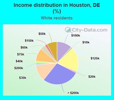 Income distribution in Houston, DE (%)