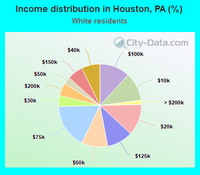 Income distribution in Houston, PA (%)