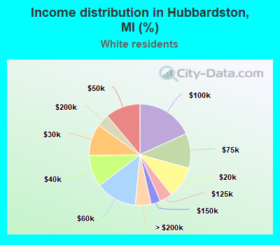 Income distribution in Hubbardston, MI (%)