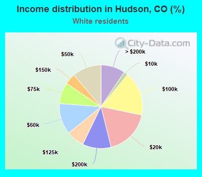 Income distribution in Hudson, CO (%)