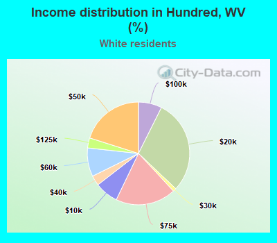 Income distribution in Hundred, WV (%)