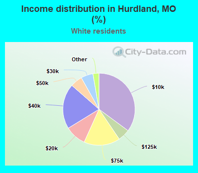 Income distribution in Hurdland, MO (%)