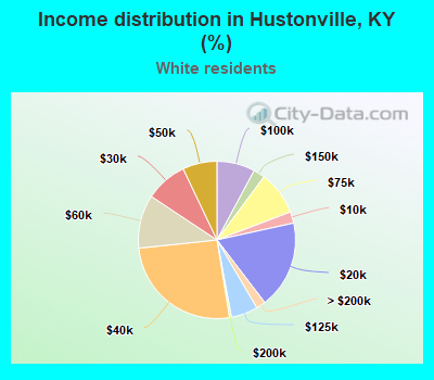 Income distribution in Hustonville, KY (%)