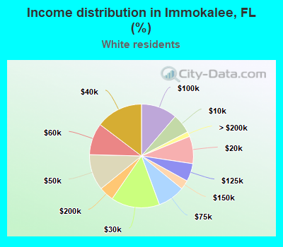 Income distribution in Immokalee, FL (%)
