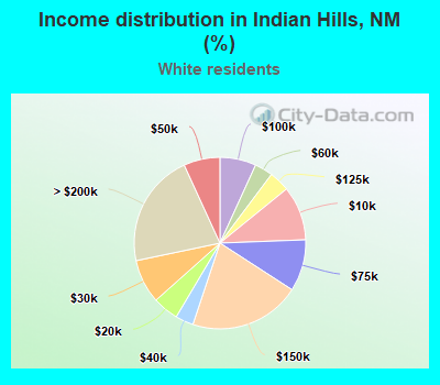 Income distribution in Indian Hills, NM (%)