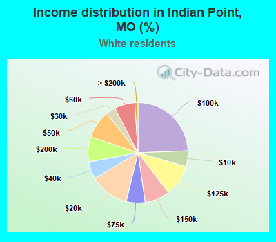 Income distribution in Indian Point, MO (%)