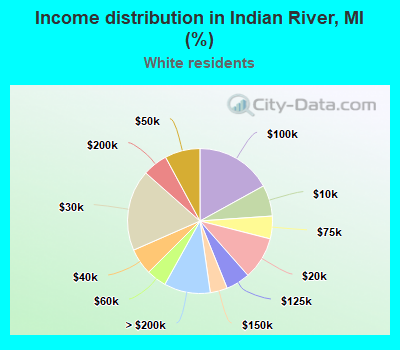 Income distribution in Indian River, MI (%)