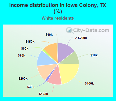 Income distribution in Iowa Colony, TX (%)