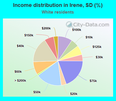 Income distribution in Irene, SD (%)