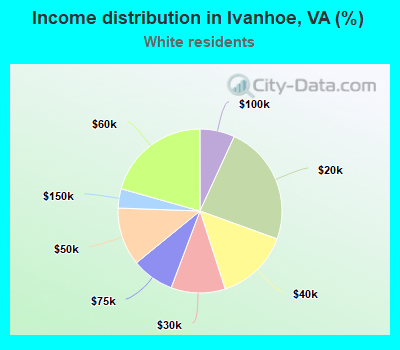 Income distribution in Ivanhoe, VA (%)