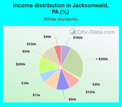 Income distribution in Jacksonwald, PA (%)