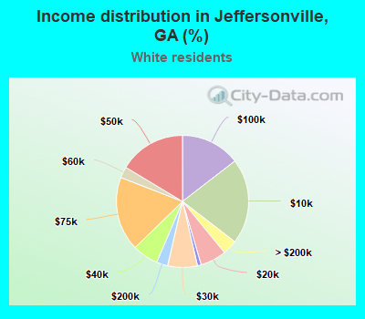 Income distribution in Jeffersonville, GA (%)