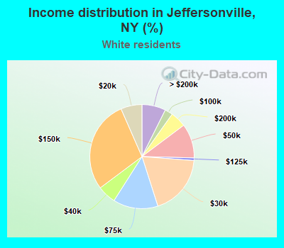 Income distribution in Jeffersonville, NY (%)