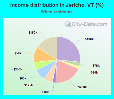 Income distribution in Jericho, VT (%)