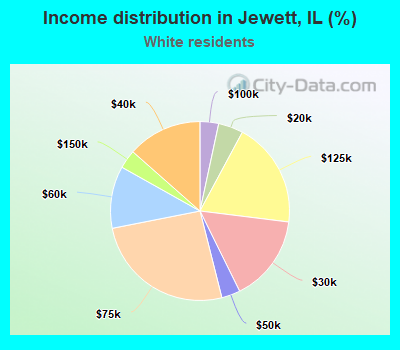 Income distribution in Jewett, IL (%)