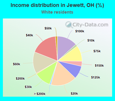 Income distribution in Jewett, OH (%)
