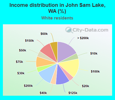 Income distribution in John Sam Lake, WA (%)