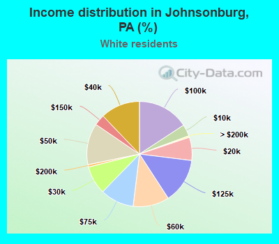 Income distribution in Johnsonburg, PA (%)