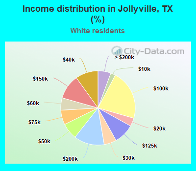 Income distribution in Jollyville, TX (%)