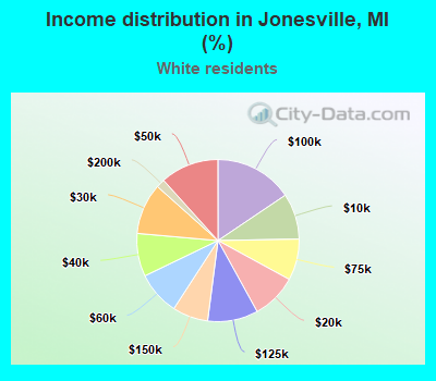 Income distribution in Jonesville, MI (%)