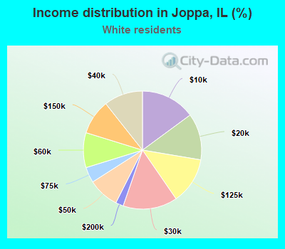 Income distribution in Joppa, IL (%)