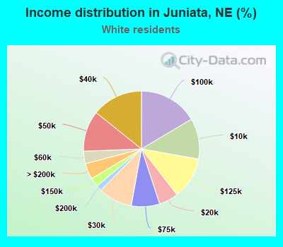 Income distribution in Juniata, NE (%)