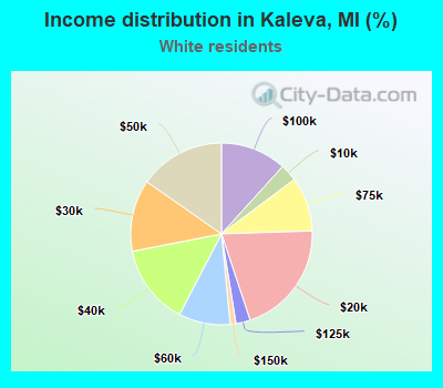 Income distribution in Kaleva, MI (%)