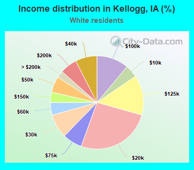 Income distribution in Kellogg, IA (%)