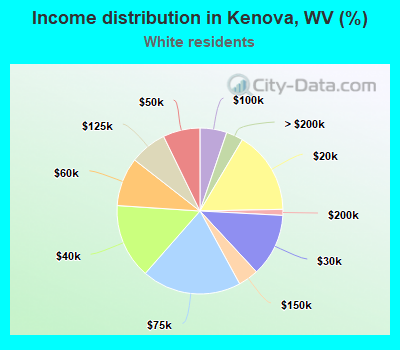 Income distribution in Kenova, WV (%)