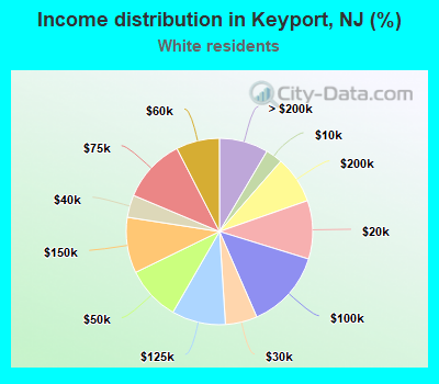 Income distribution in Keyport, NJ (%)