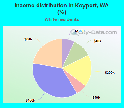 Income distribution in Keyport, WA (%)